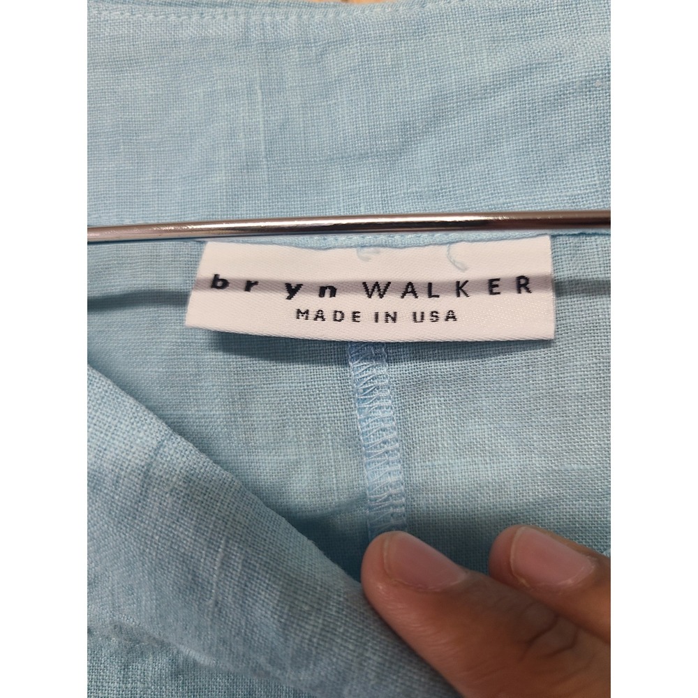 Bryn Walker Linen Top Women OS Light Blue Lagenlook Dolman Sleeve - Picture 4 of 6